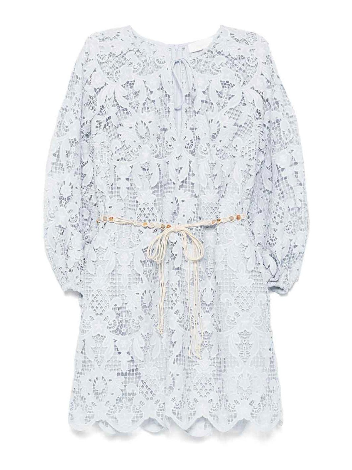 Zimmermann Coco Lace Mini Dress In Blue