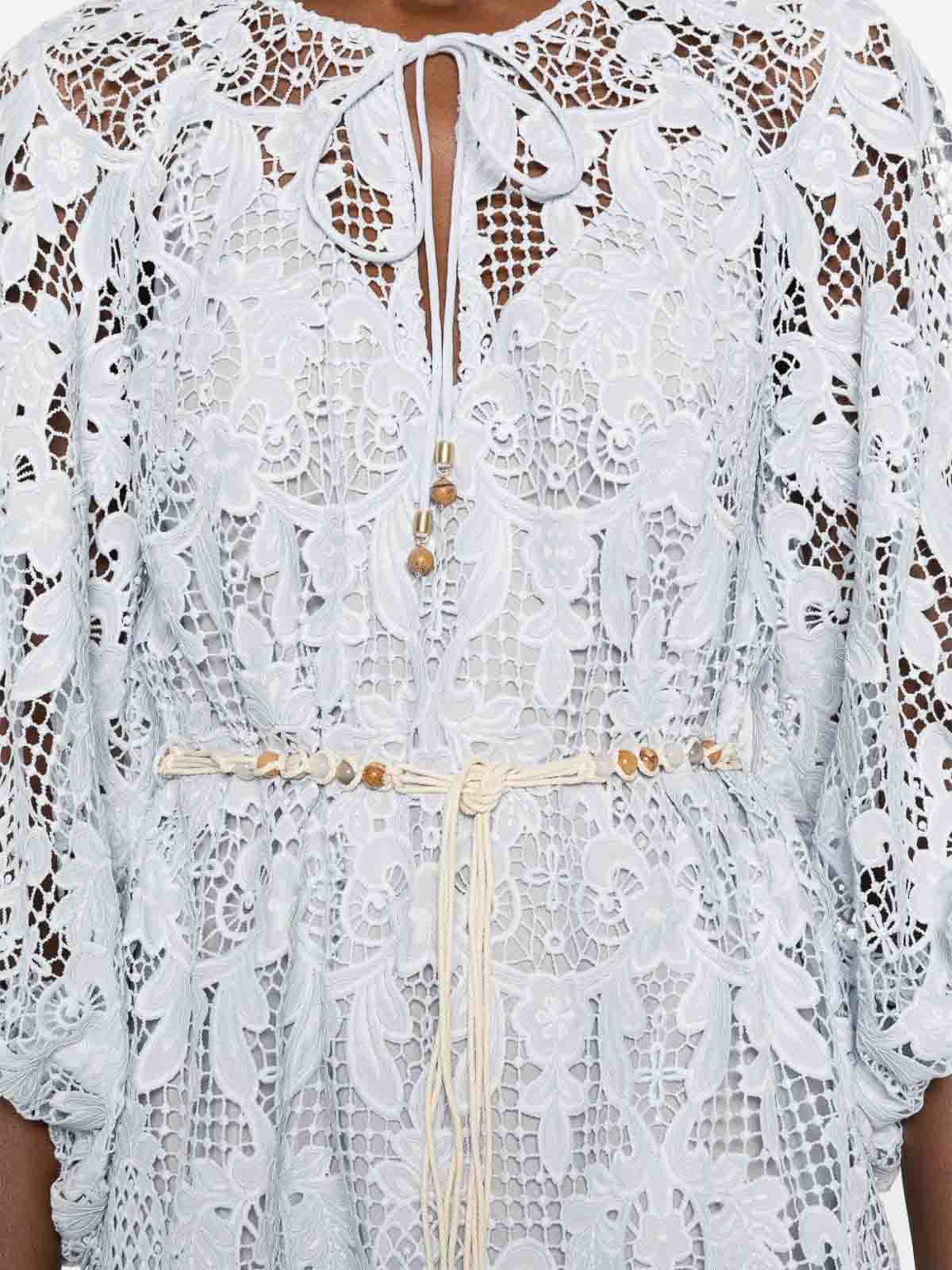 Zimmermann Coco Lace Mini Dress In Blue