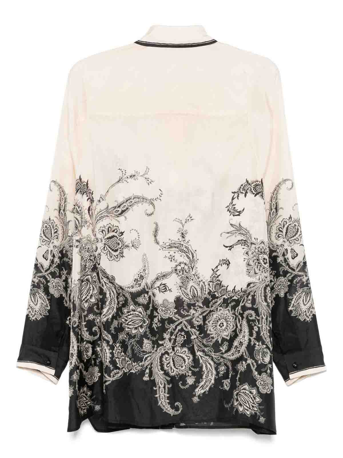 Zimmermann Rhiannon Printed Silk Shirt In Sand