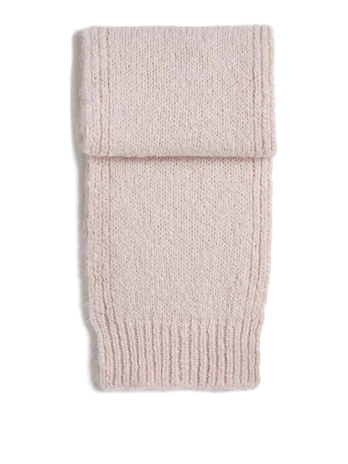 Jil Sander Logo-patch Knitted Scarf In Nude
