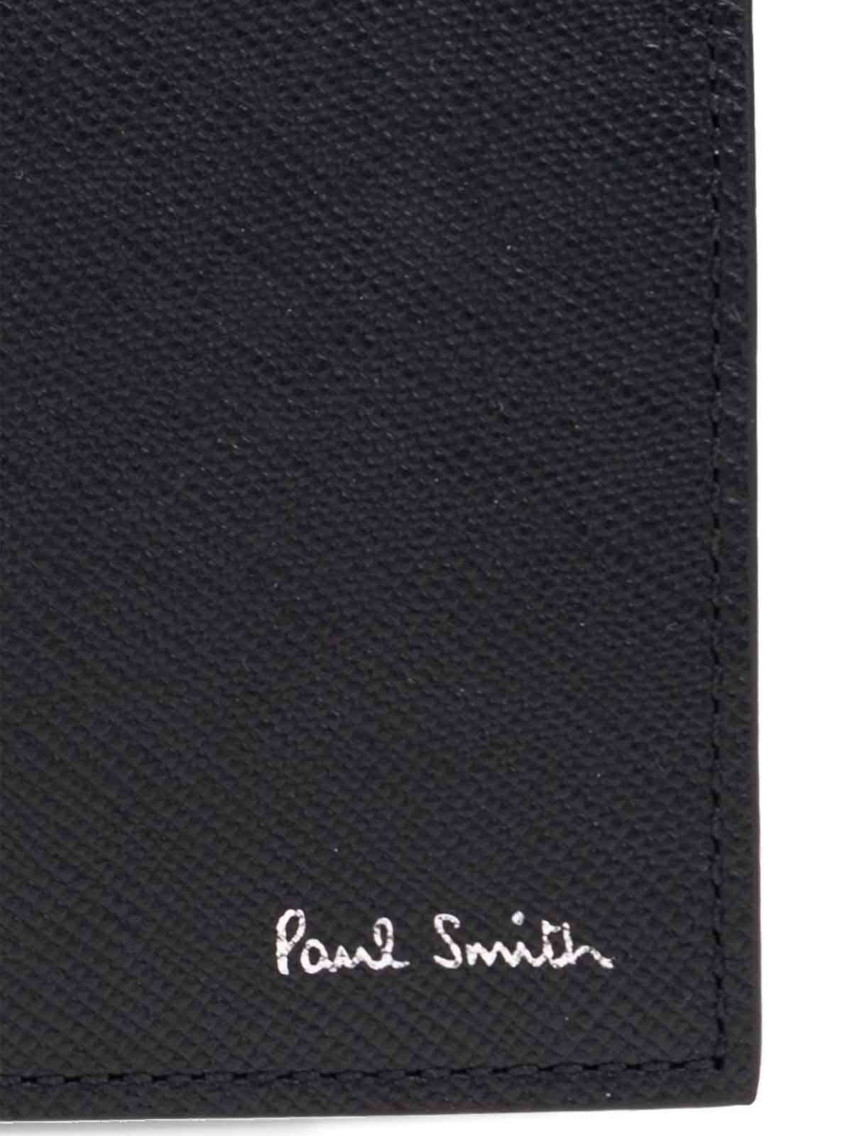 Paul Smith Signature Stripe Balloon Wallet In Black