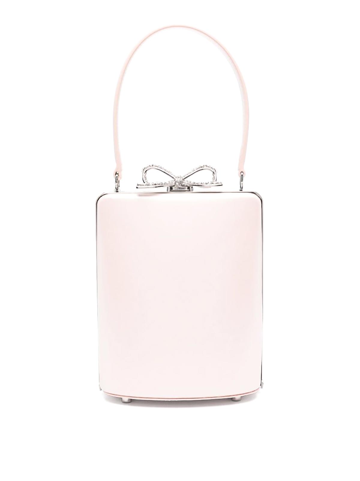 Self-portrait Leather Bucket Bag In Nude