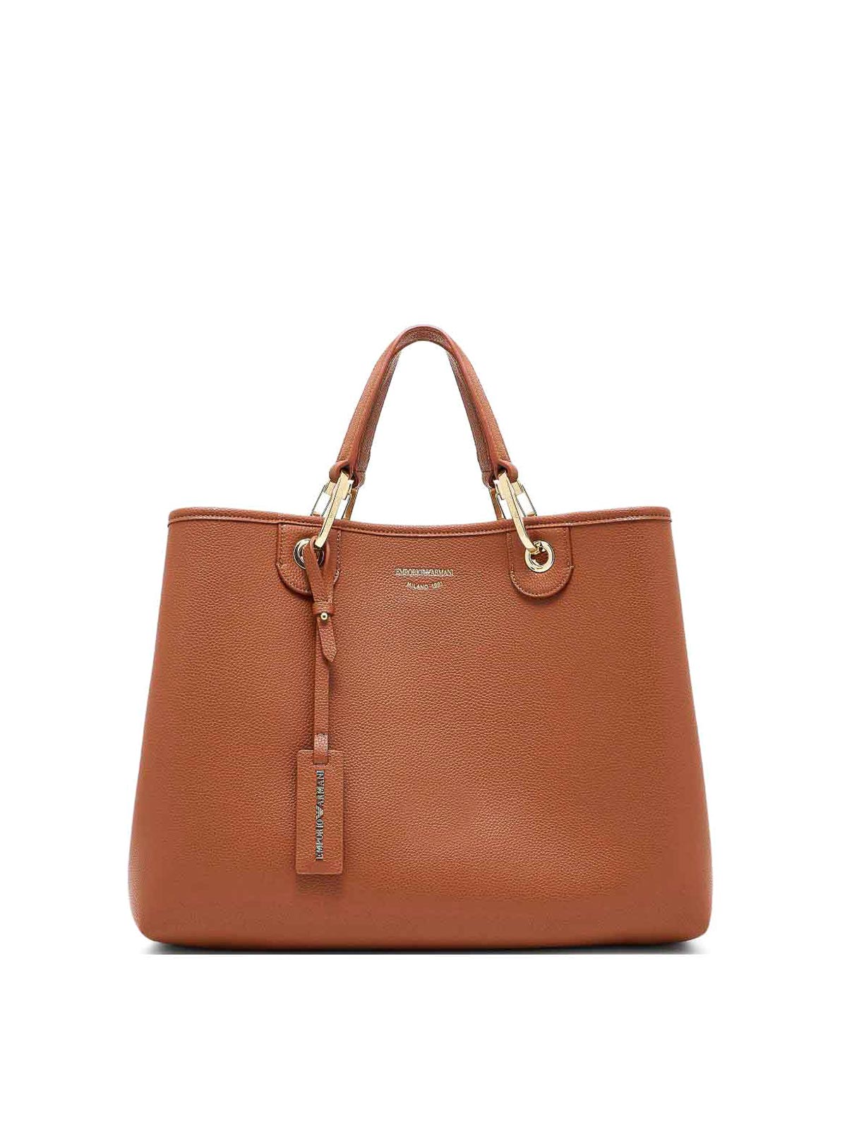 Emporio Armani Myea Medium Shopping Bag In Brown