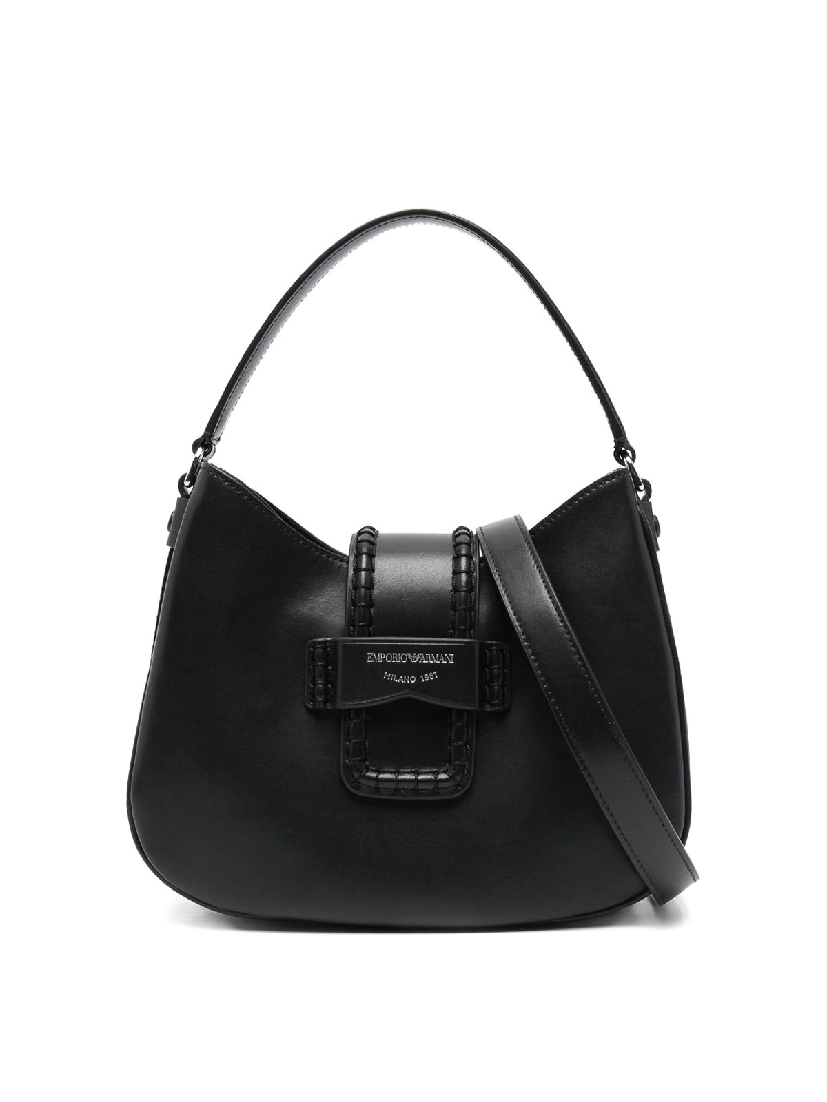 Emporio Armani Small Leather Shoulder Bag In Black