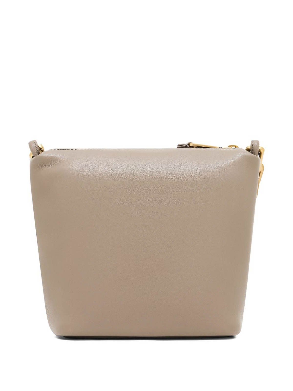 Emporio Armani Small Leather Hobo Bag In Gray