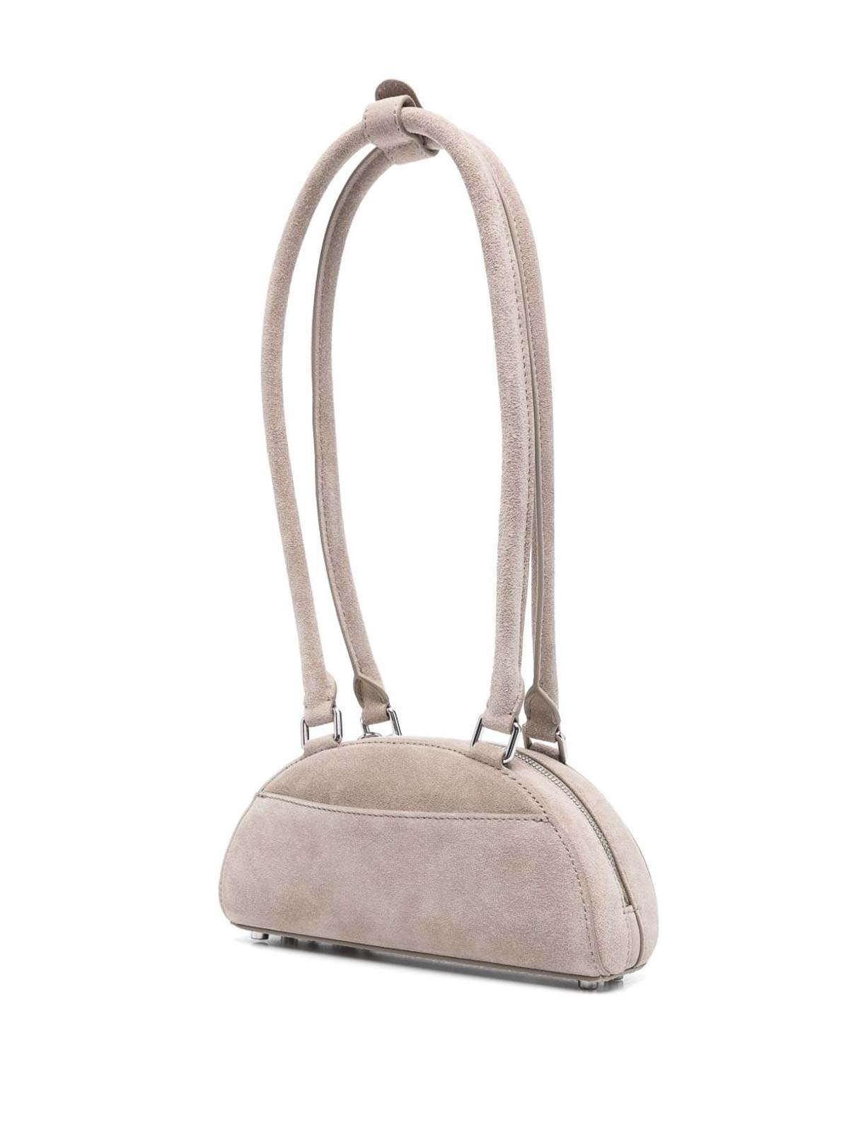 Self-portrait Suede Mini Shoulder Bag In Gray