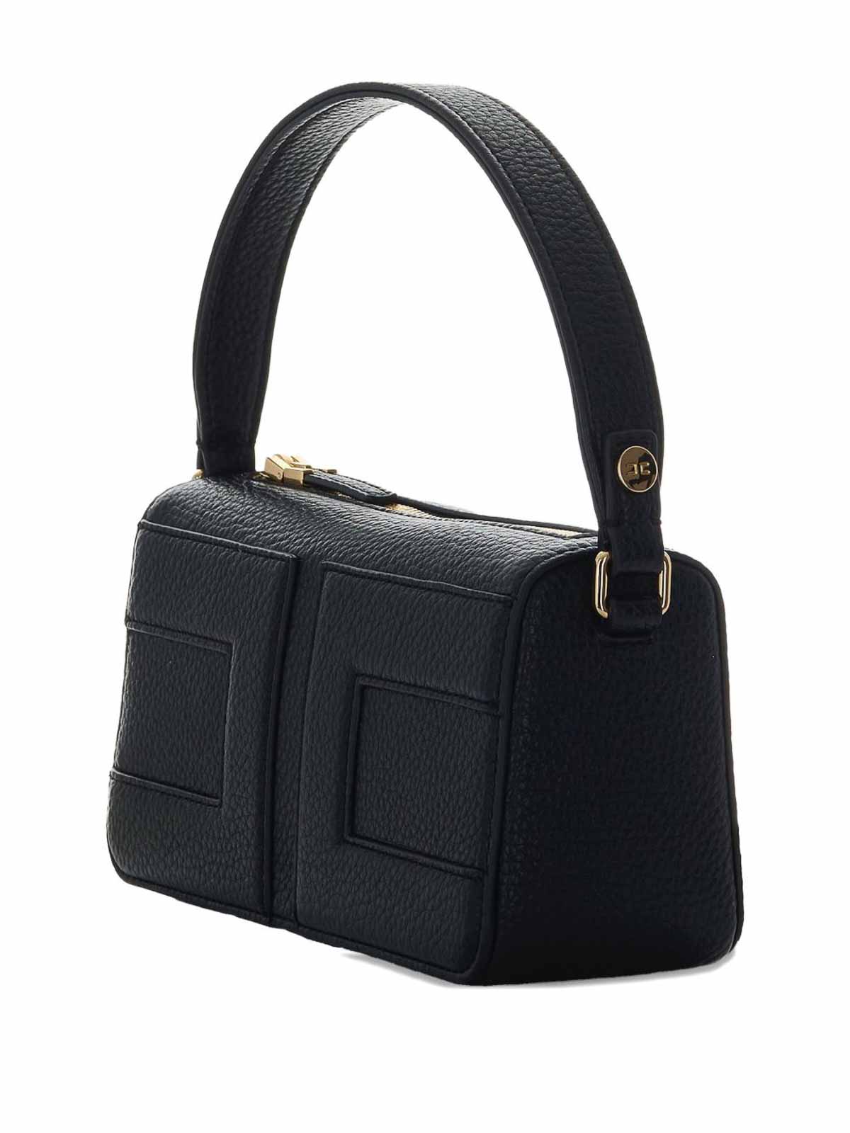 Elisabetta Franchi Borsa Tote Piccola Con Logo In Rilievo Nera In Black
