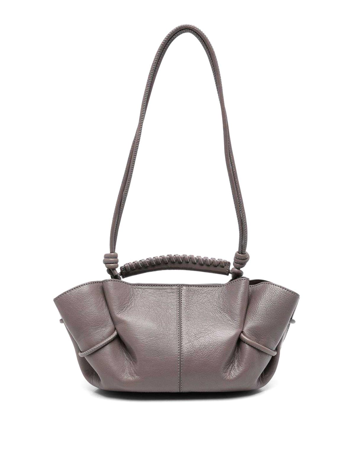 Hereu Arta Mini Leather Handbag In Gray