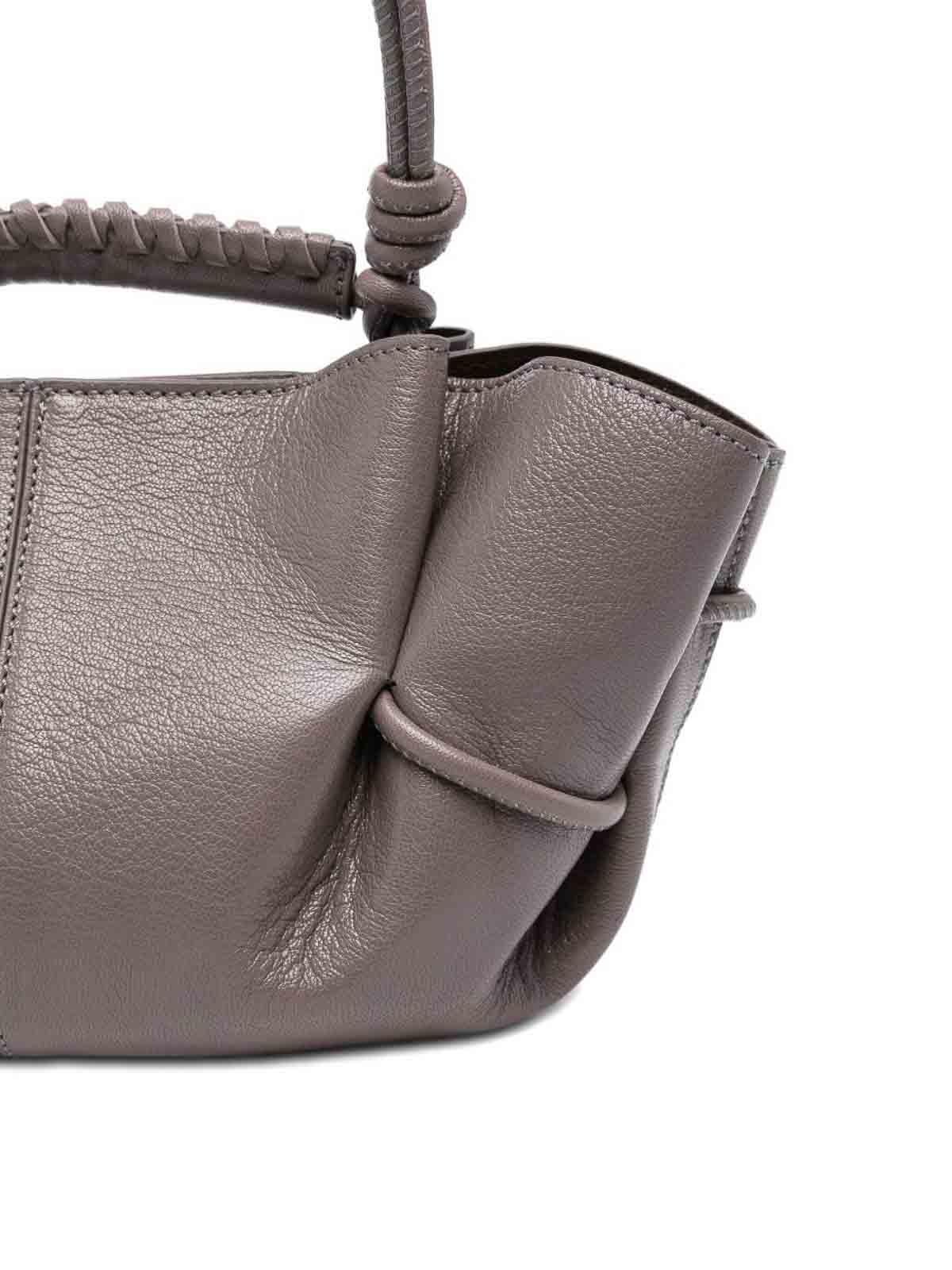 Hereu Arta Mini Leather Handbag In Gray
