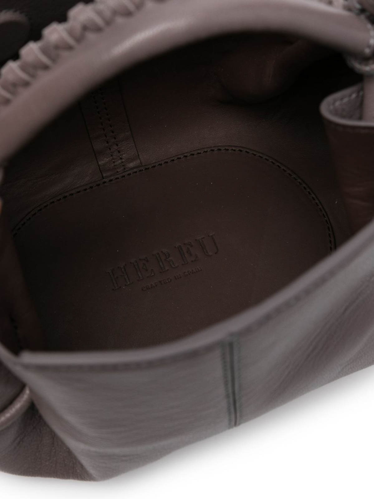 Hereu Arta Mini Leather Handbag In Gray