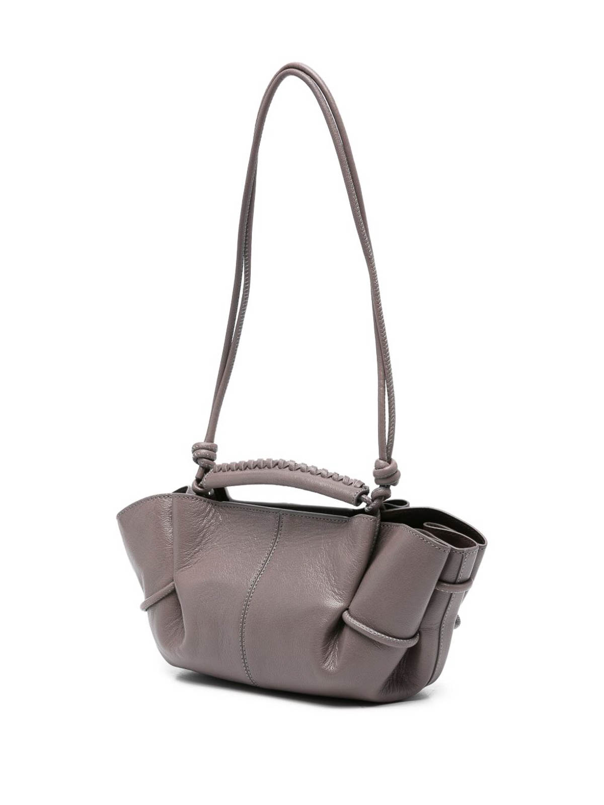 Hereu Arta Mini Leather Handbag In Gray