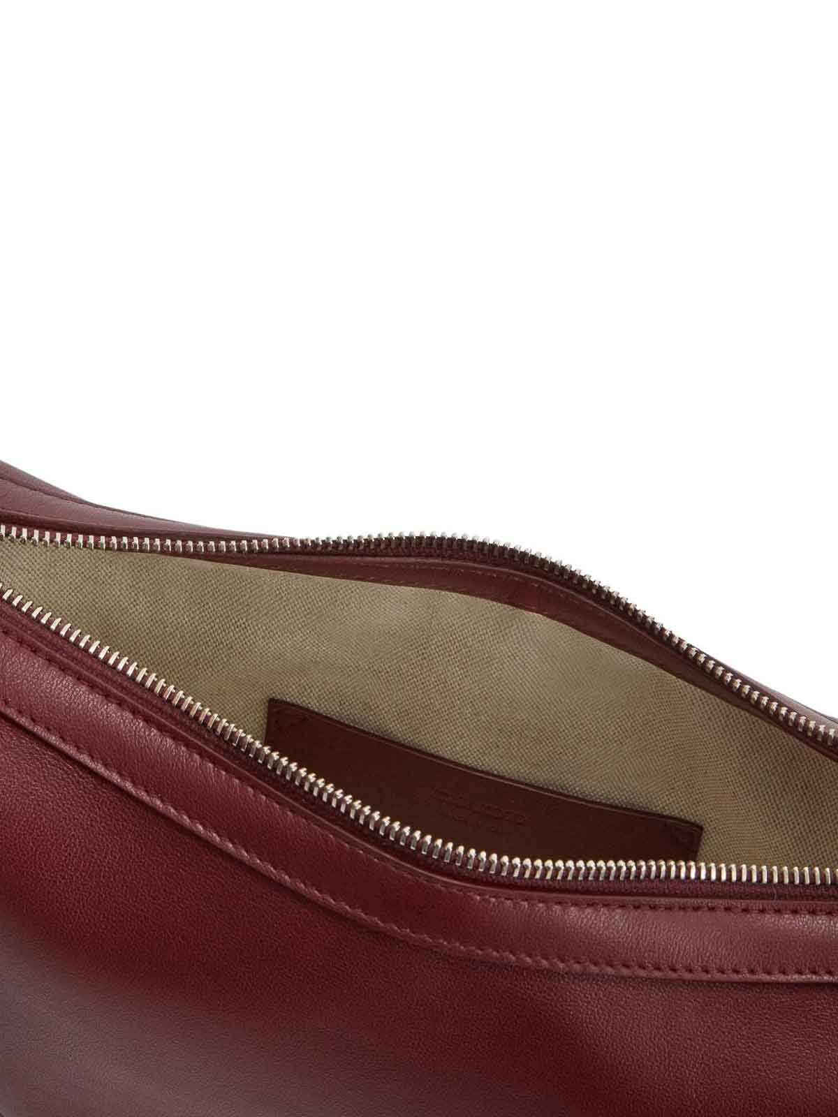 Jil Sander Knot Small Leather Crossbody Bag In Red