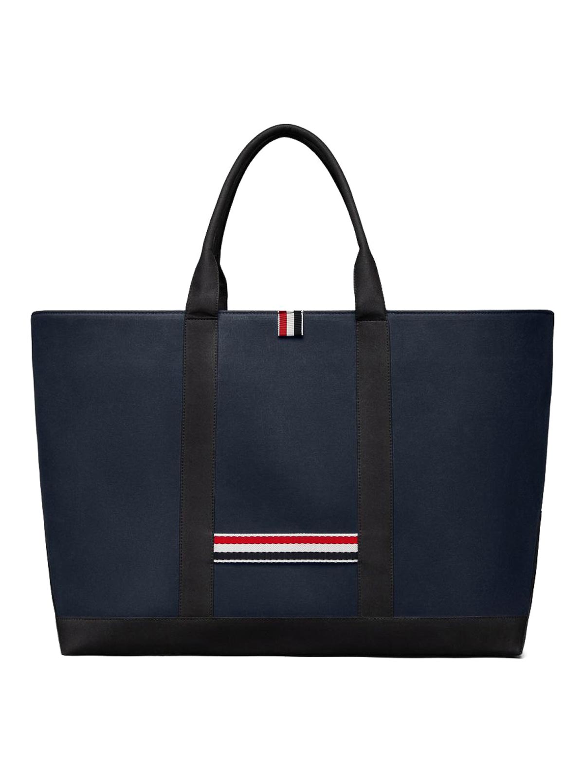Thom Browne Tool Medium Leather Tote In Blue