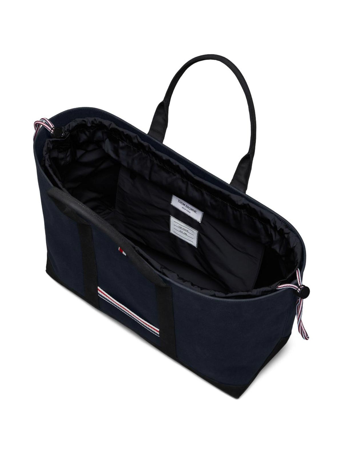 Thom Browne Tool Medium Leather Tote In Blue