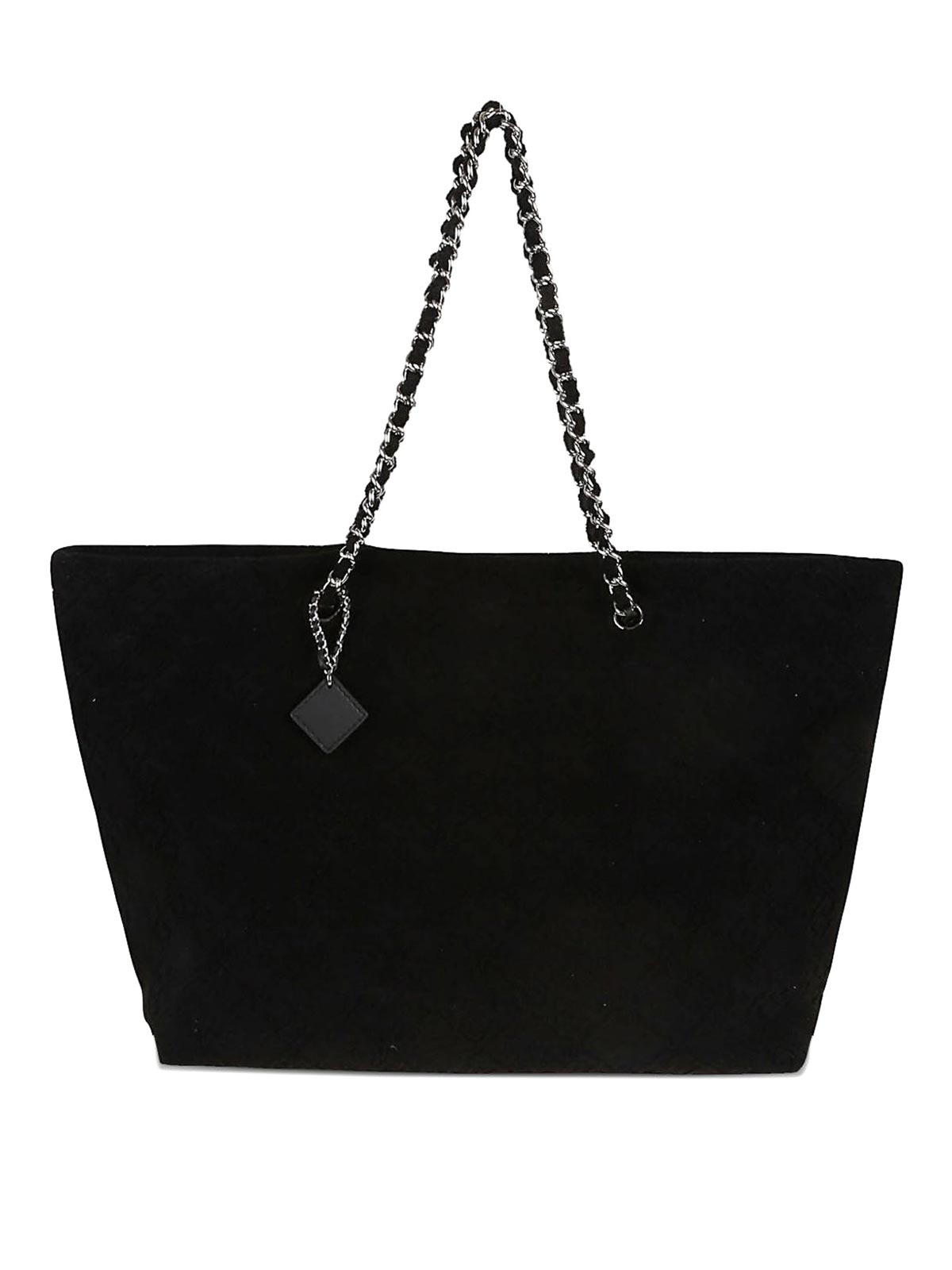 Tory Burch Ella Terry Cotton Tote Bag In Black
