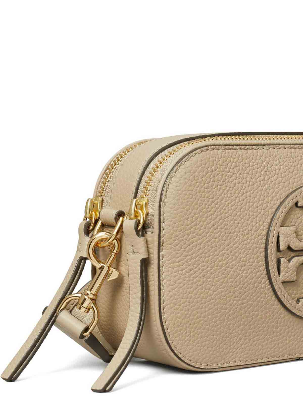 Tory Burch Mini Leather Camera Bag With Adjustable Strap In Pink