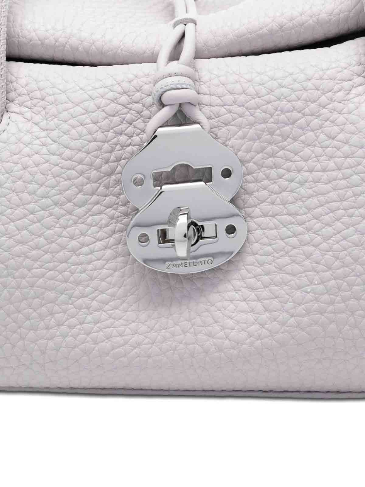 Zanellato Dotta Centauro Small Leather Handbag In Gray