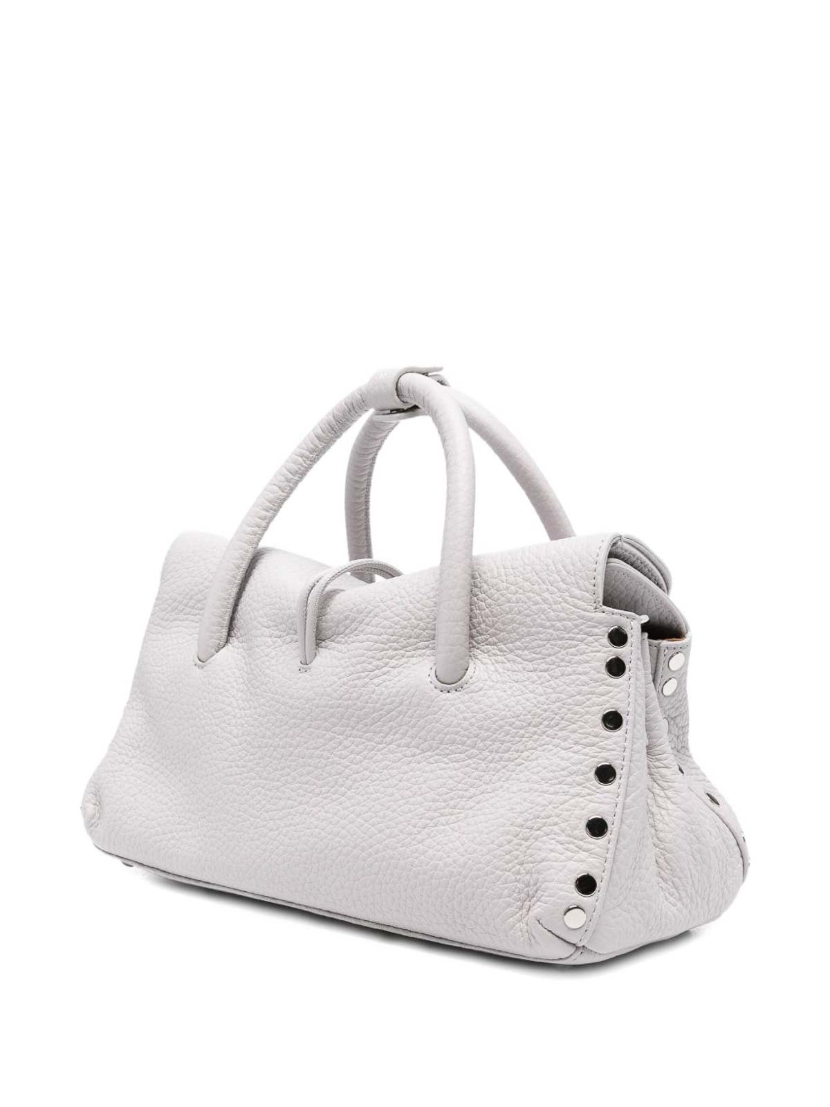 Zanellato Dotta Centauro Small Leather Handbag In Gray