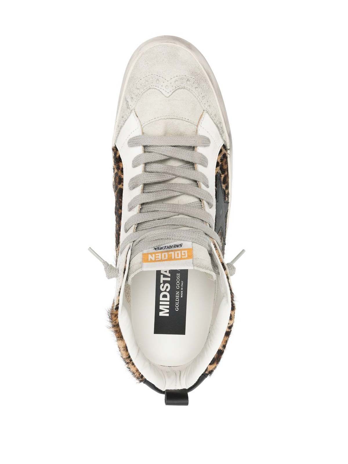 Golden Goose "mid Star" Horsy Upper Suede Toe And Spur Leather Star And Heel Laminated Wave Shoes In Brown
