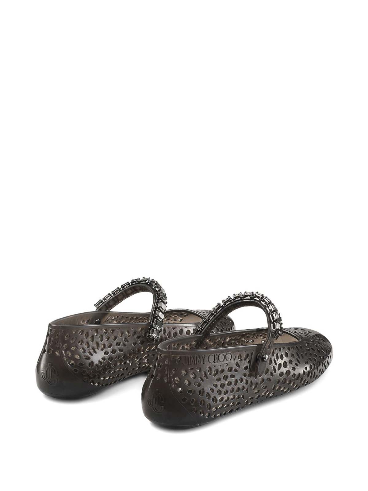 Jimmy Choo The Jelly Crystal Ballet Flats In Black