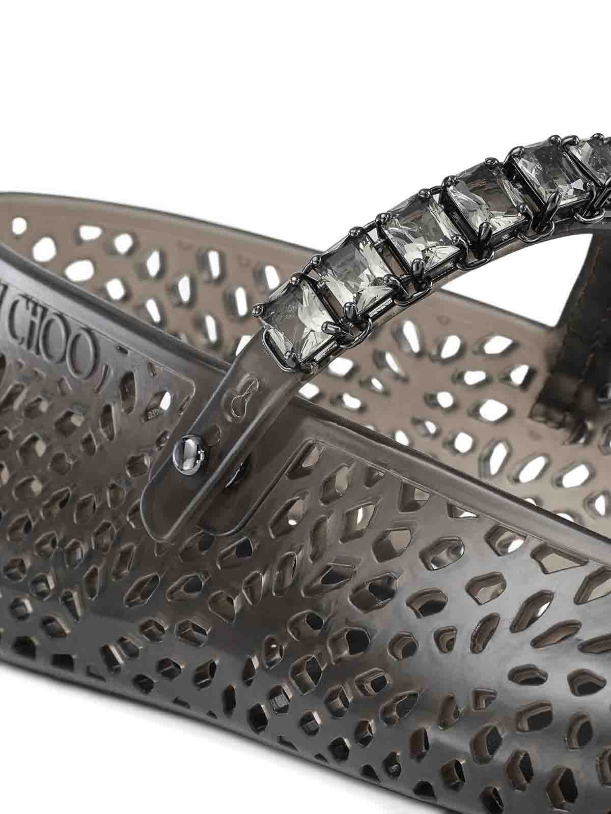 Jimmy Choo The Jelly Crystal Ballet Flats In Black