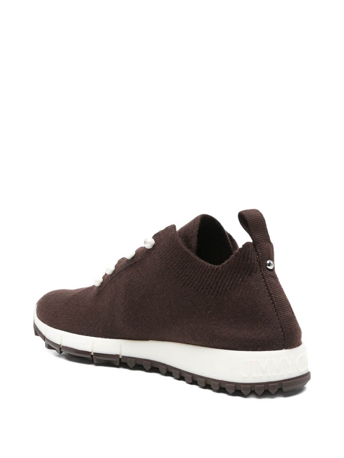 Jimmy Choo Womens  Veles Cashmere-knit Low-top Trainers In Brown