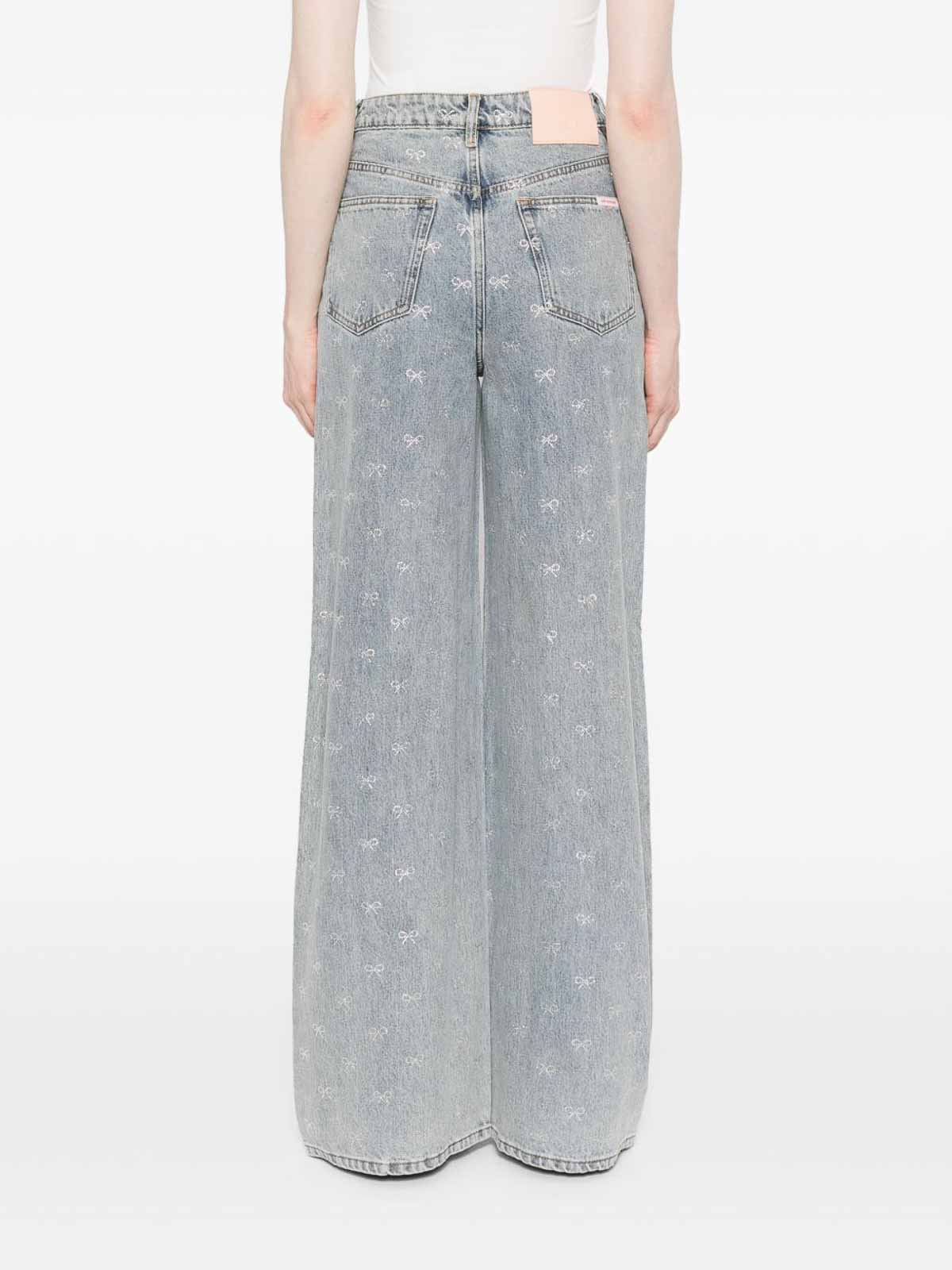 Self-portrait Self Portrait Crystal Embellished Denim Jeasn In Blue
