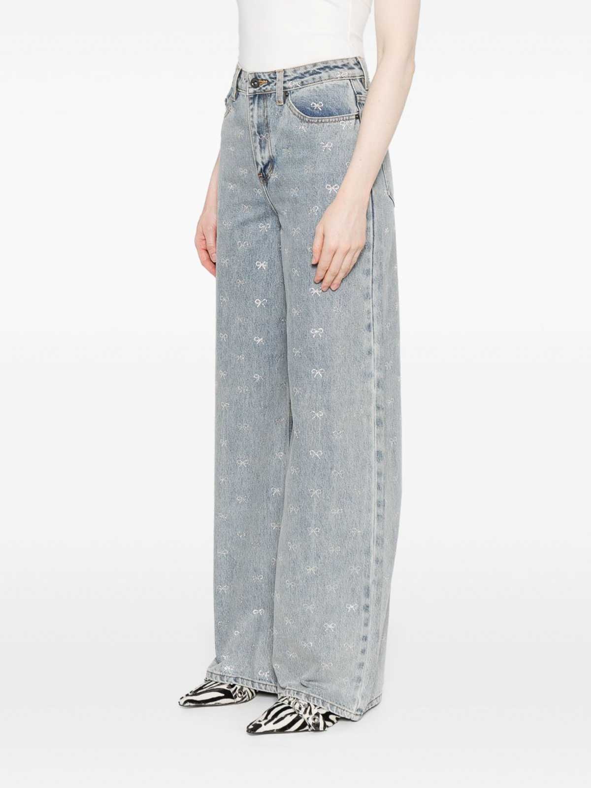 Self-portrait Self Portrait Crystal Embellished Denim Jeasn In Blue