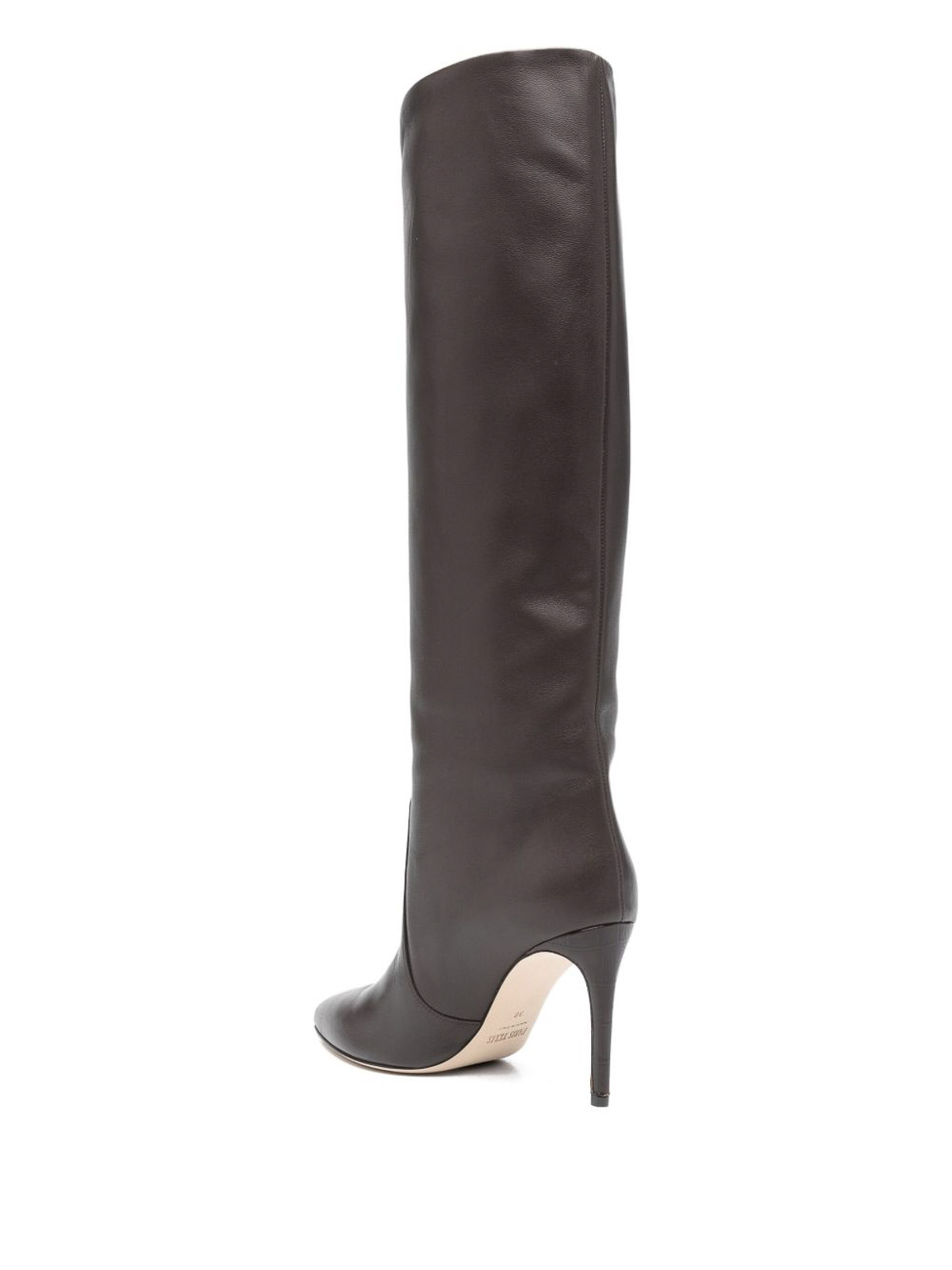 Paris Texas Stiletto Leather Boots In Brown