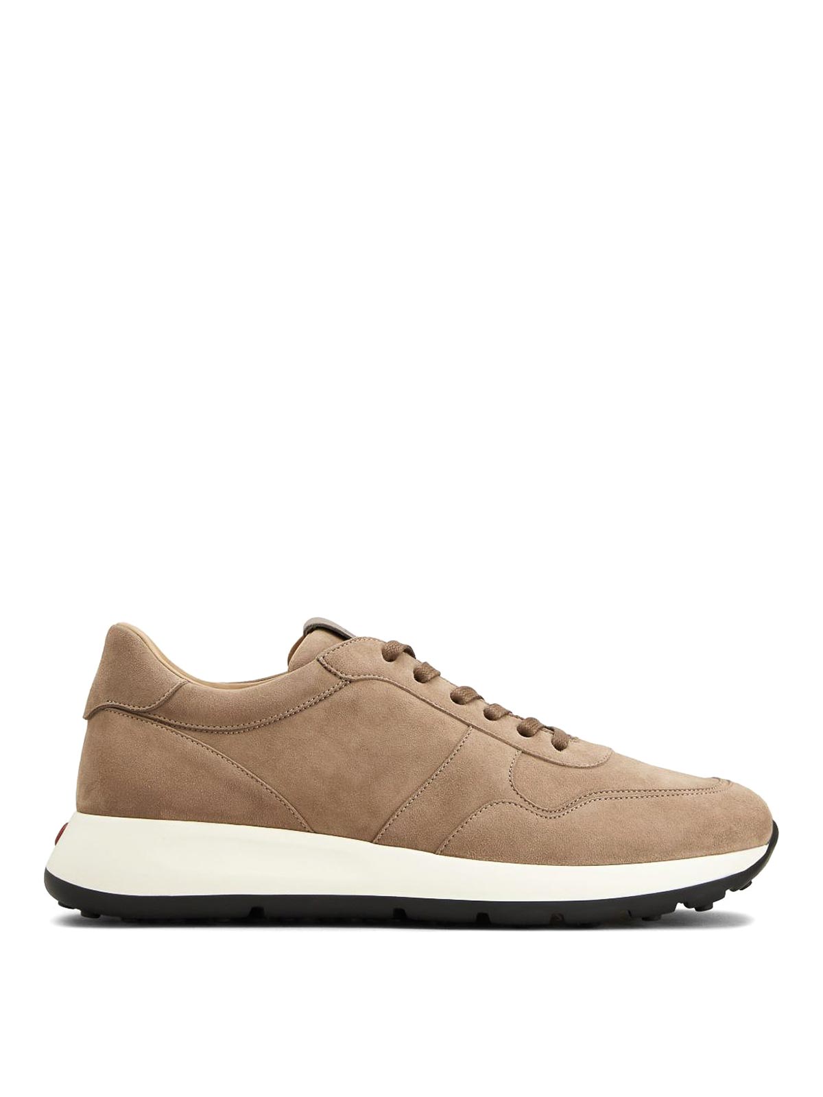 Tod's Round Toe Suede Finish Rubber Sole Sneakers In Neutral
