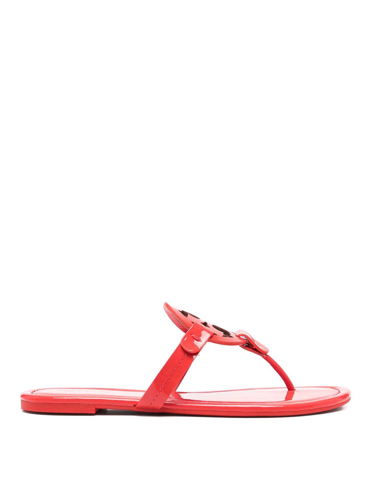 Tory Burch Miller Leather Thong Sandals In Red