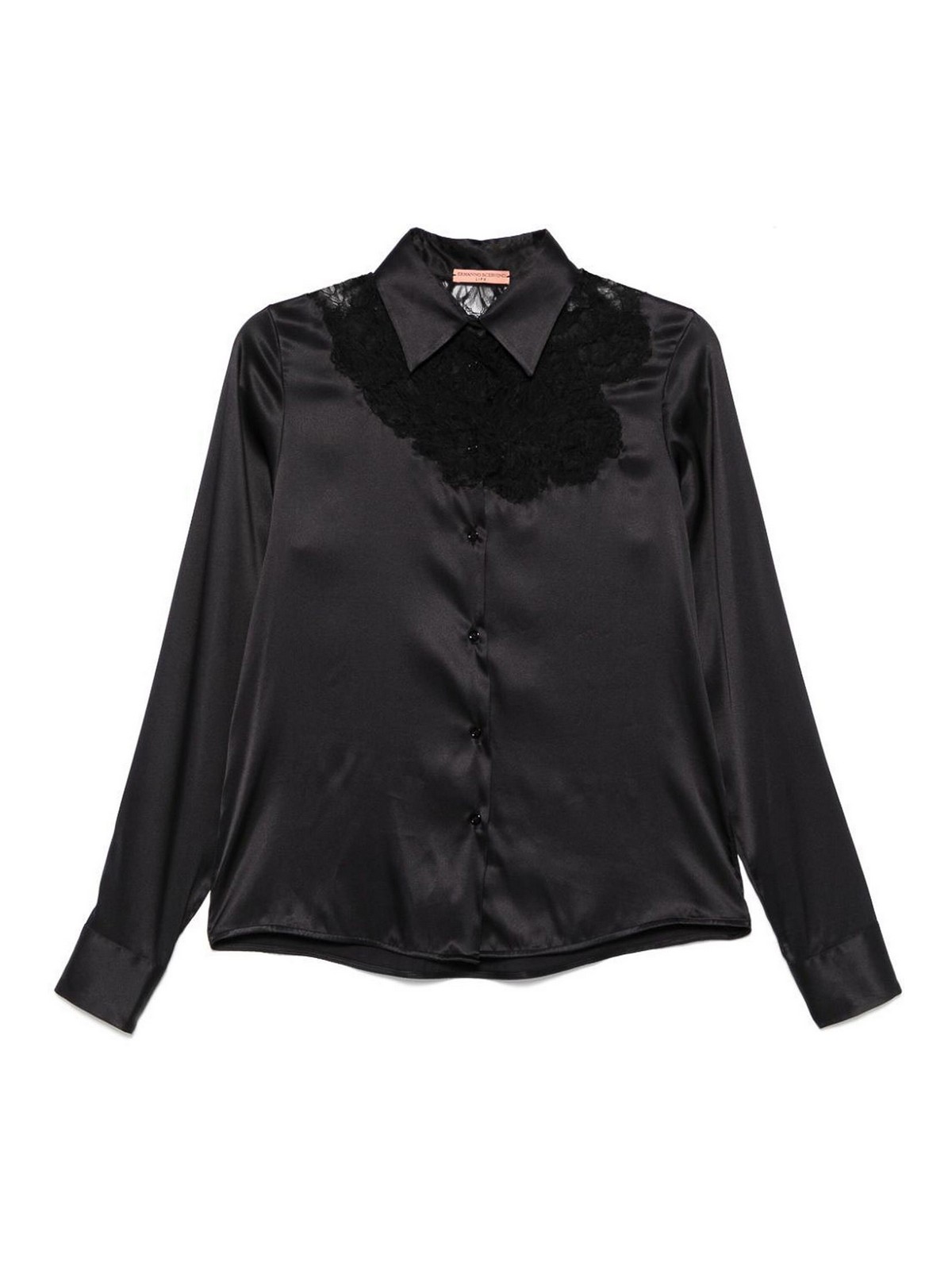 Ermanno Scervino Long Sleeve Shirt In Black