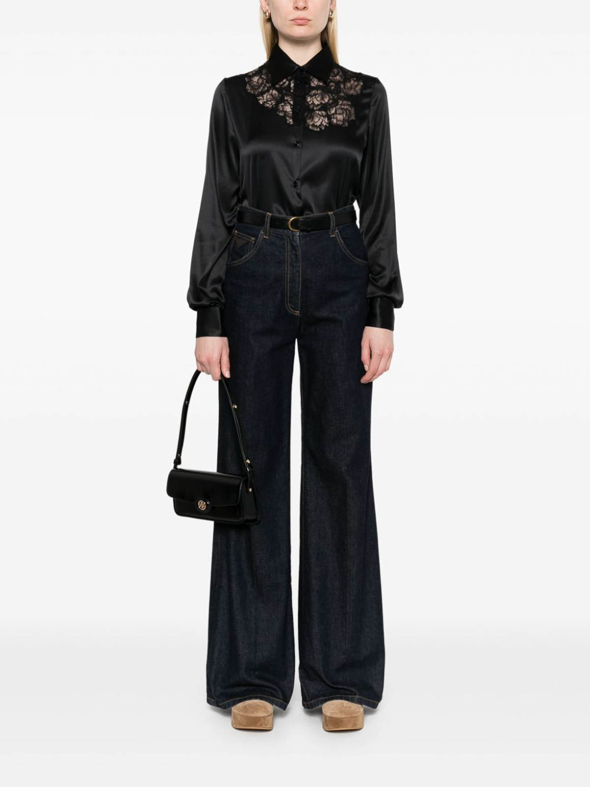 Ermanno Scervino Long Sleeve Shirt In Black