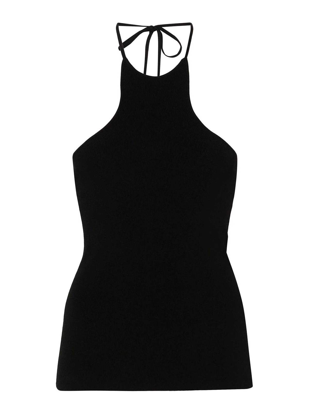 Isabel Marant Halterneck Knit Pullover Tie-back Detail In Black