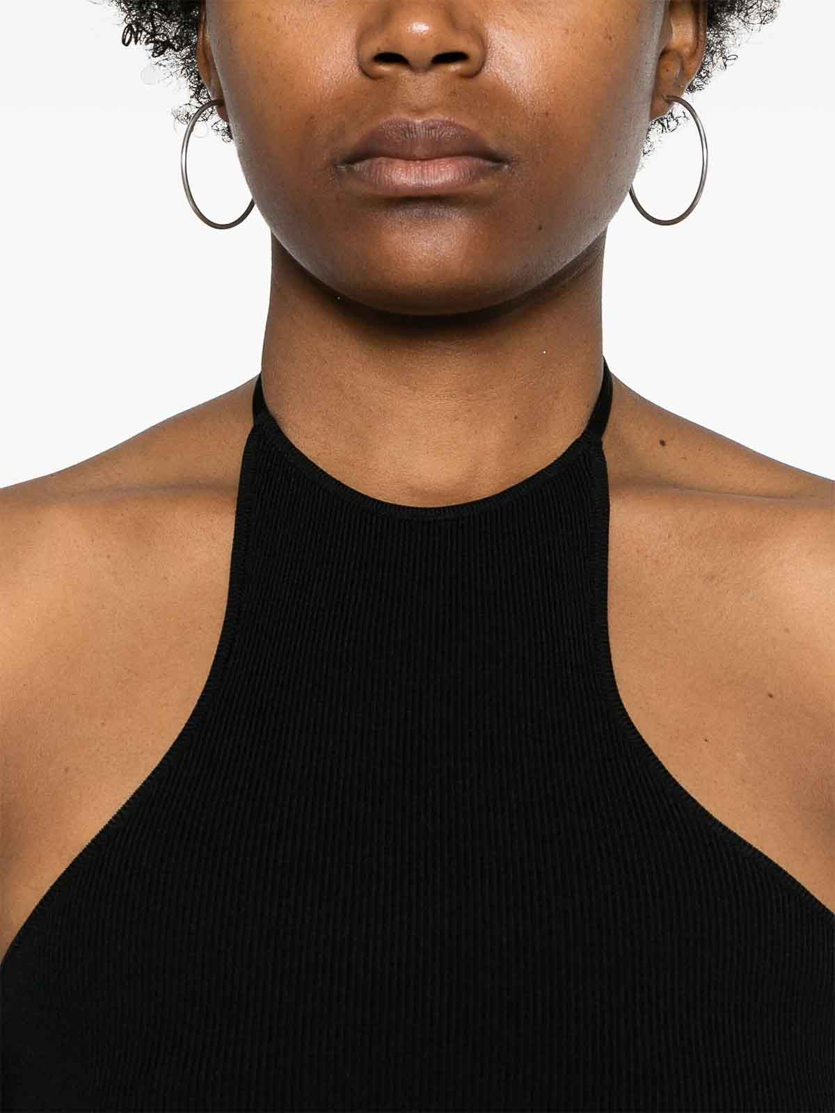 Isabel Marant Halterneck Knit Pullover Tie-back Detail In Black
