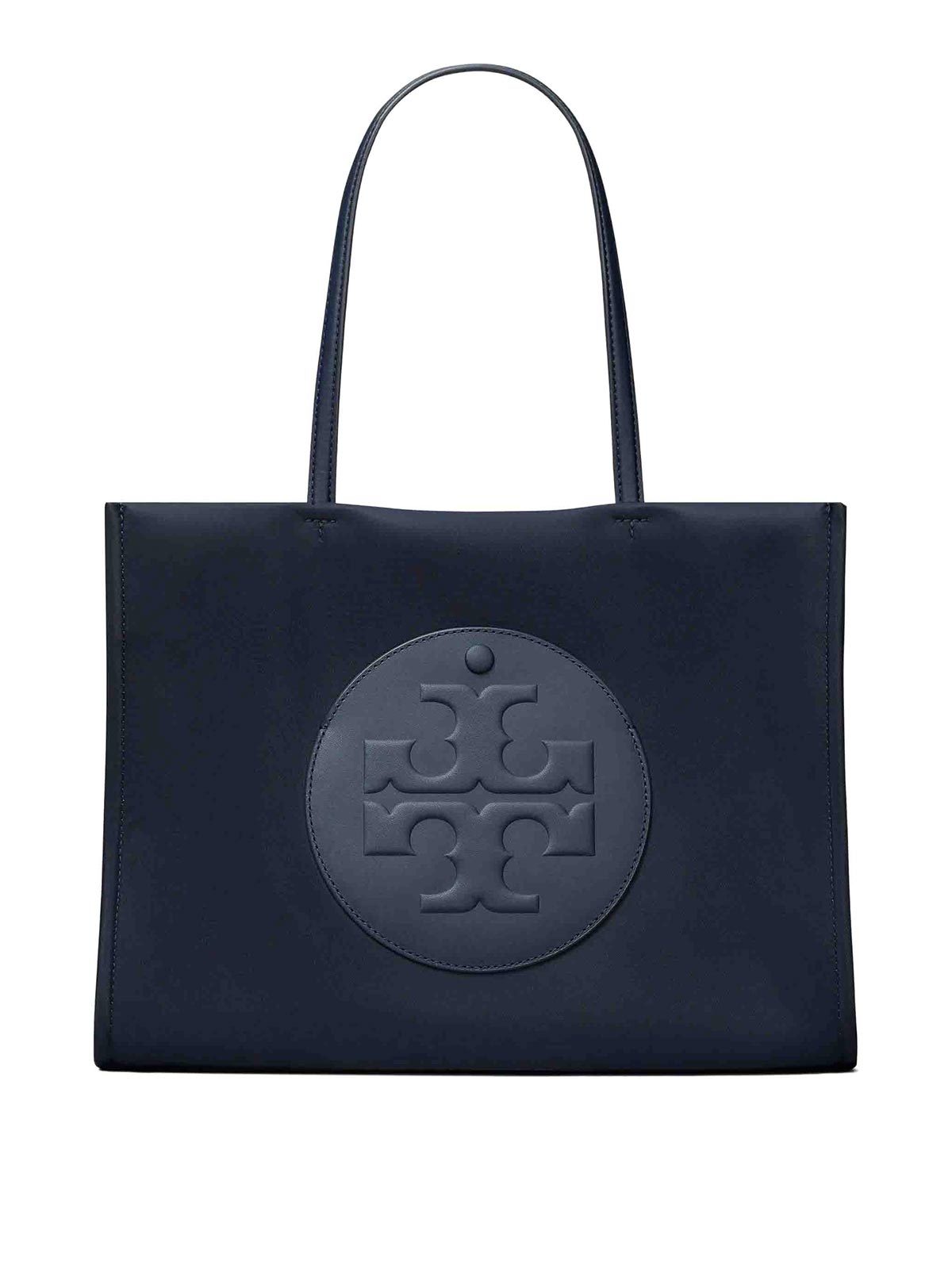 Tory Burch Navy Blue Nylon Small Ella Shopping Bag In Blue
