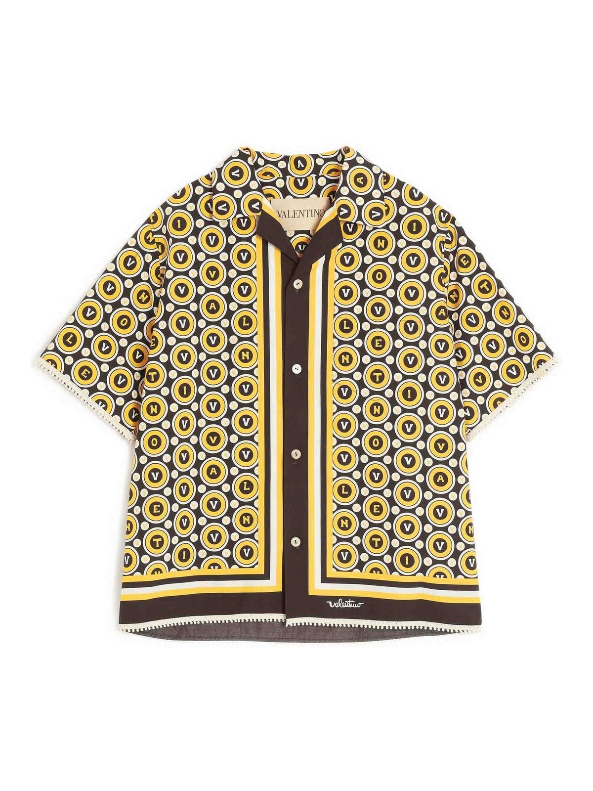 Valentino Bowling Shirt With Bulles Royales Print In Multi