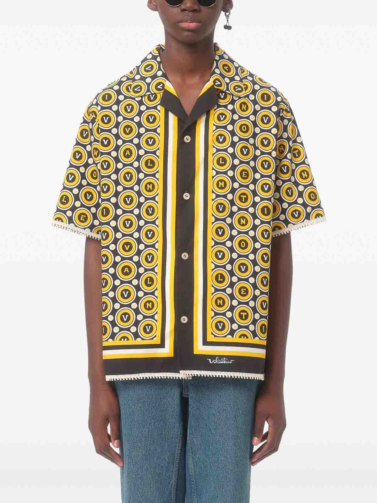 Valentino Bowling Shirt With Bulles Royales Print In Multi