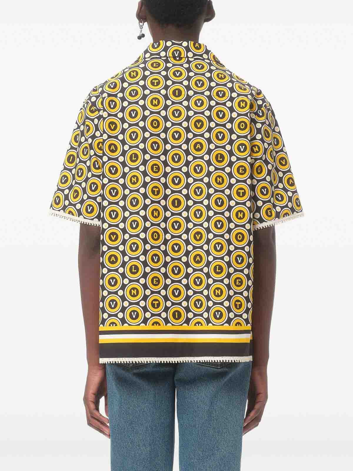 Valentino Bowling Shirt With Bulles Royales Print In Multi