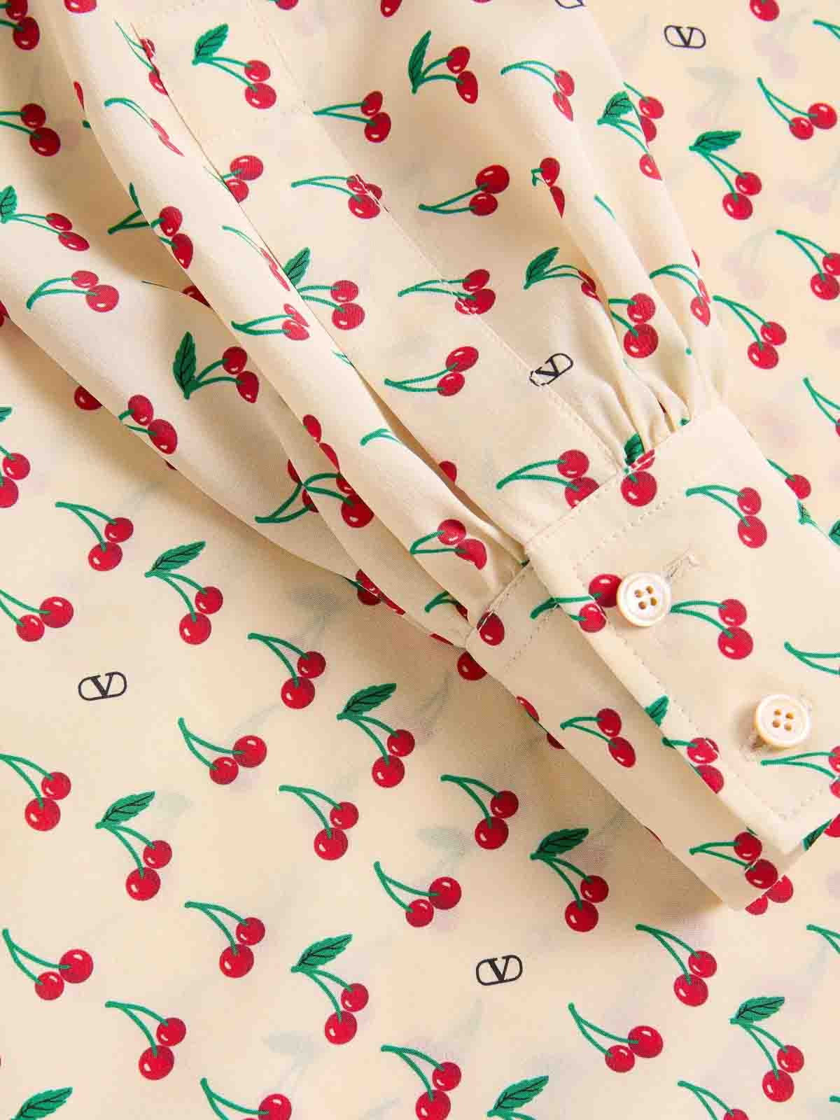Valentino Cherryfic-print Shirt In Neutral