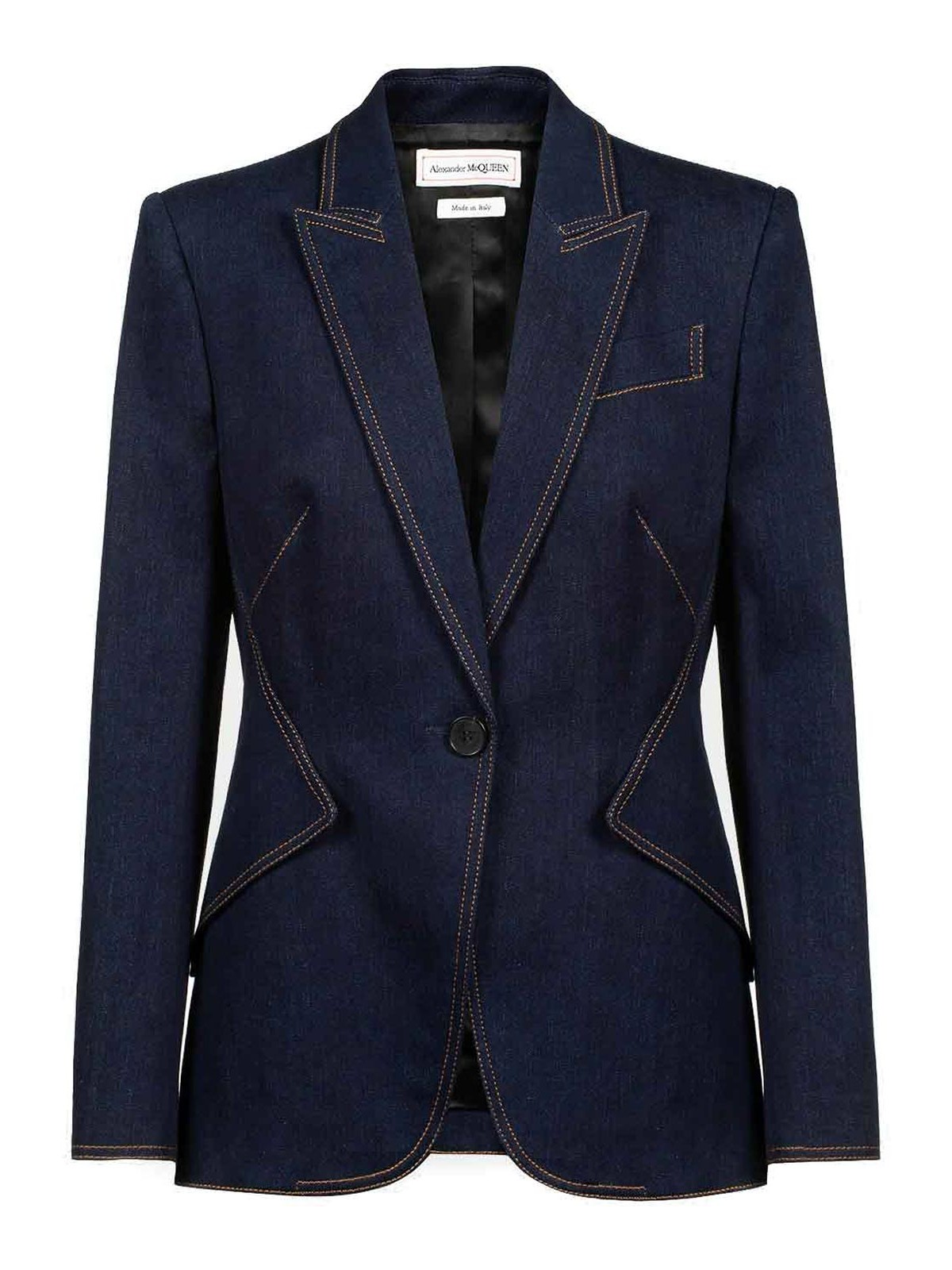 Alexander Mcqueen Blazer In Jeans-optik In Blue