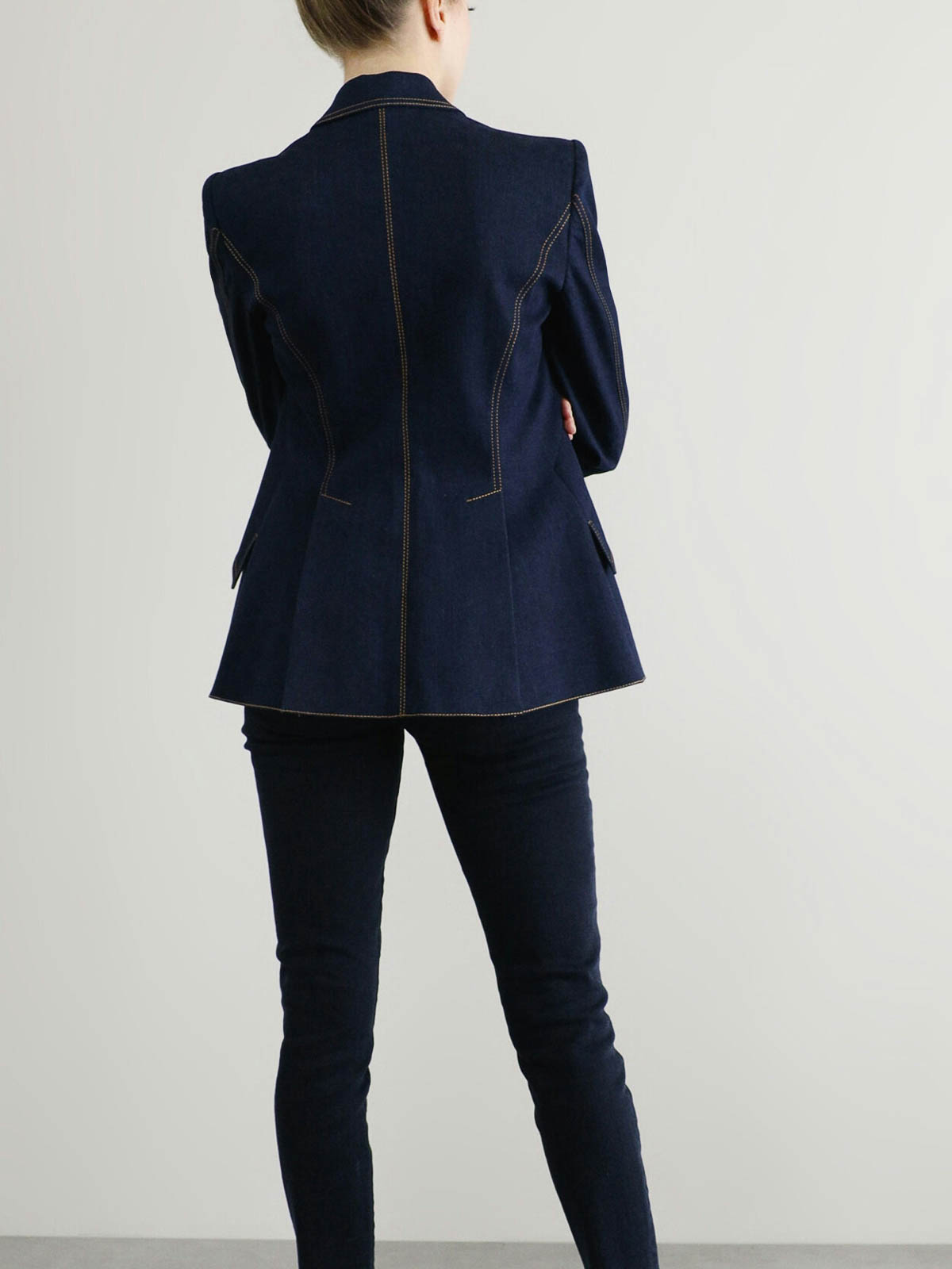 Alexander Mcqueen Blazer In Jeans-optik In Blue
