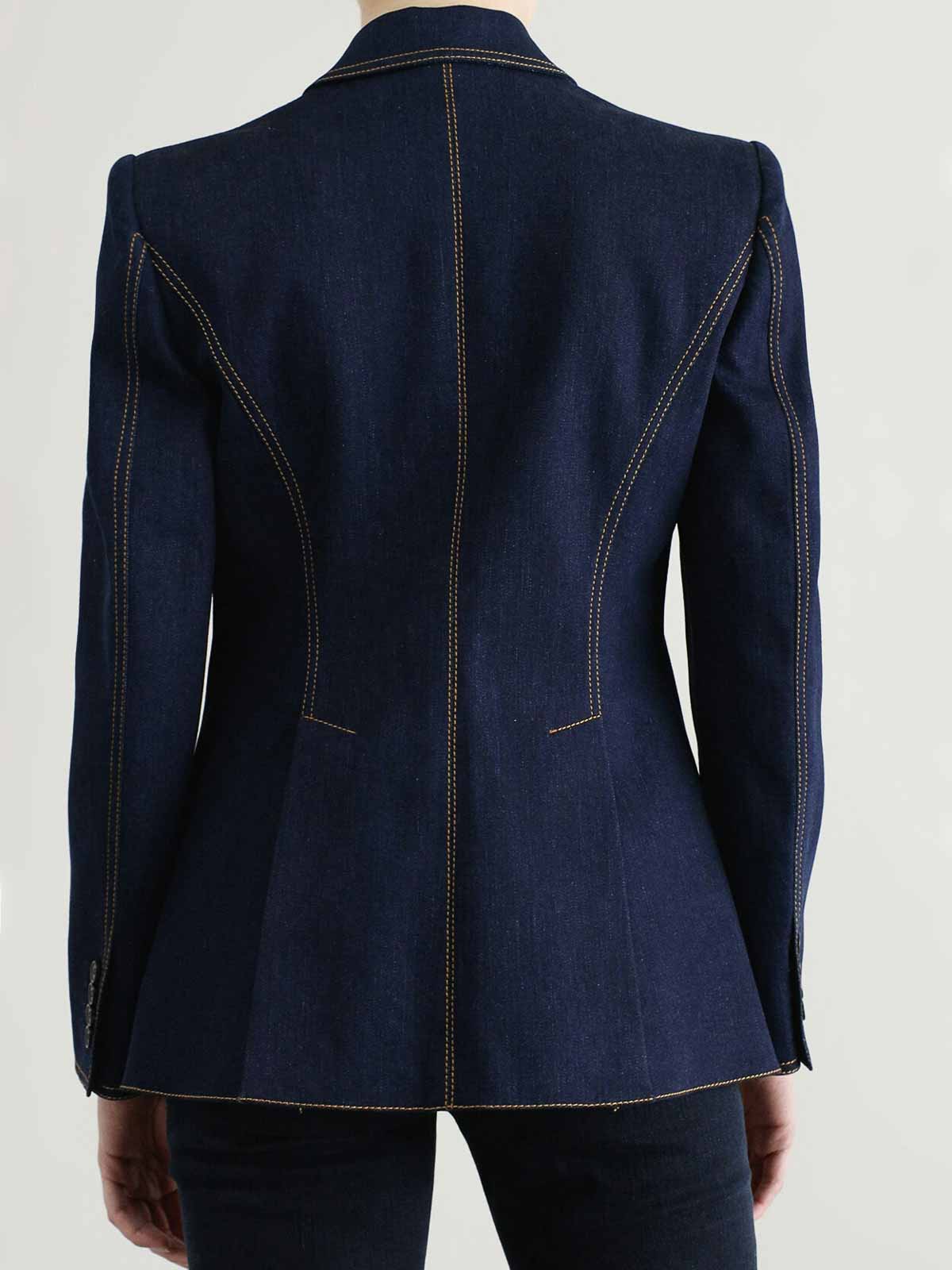 Alexander Mcqueen Blazer In Jeans-optik In Blue