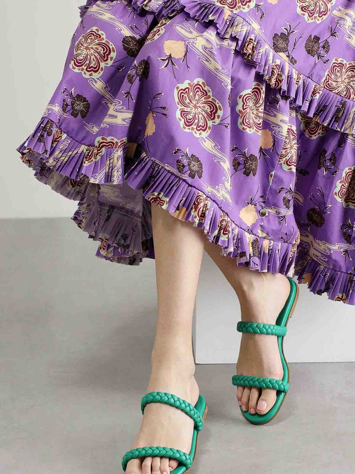 Gianvito Rossi Logo Flat Sandals In Green