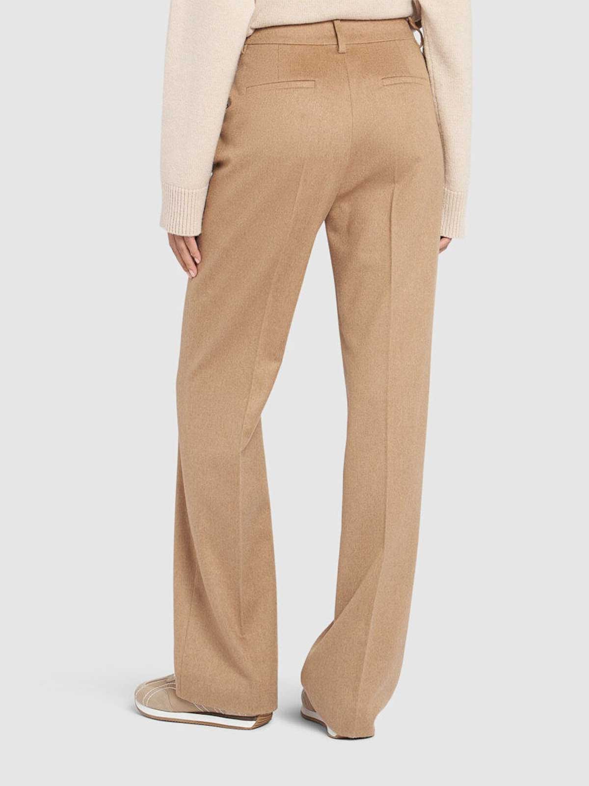 Max Mara Tailored Charcoal Leather Trousers In Brown