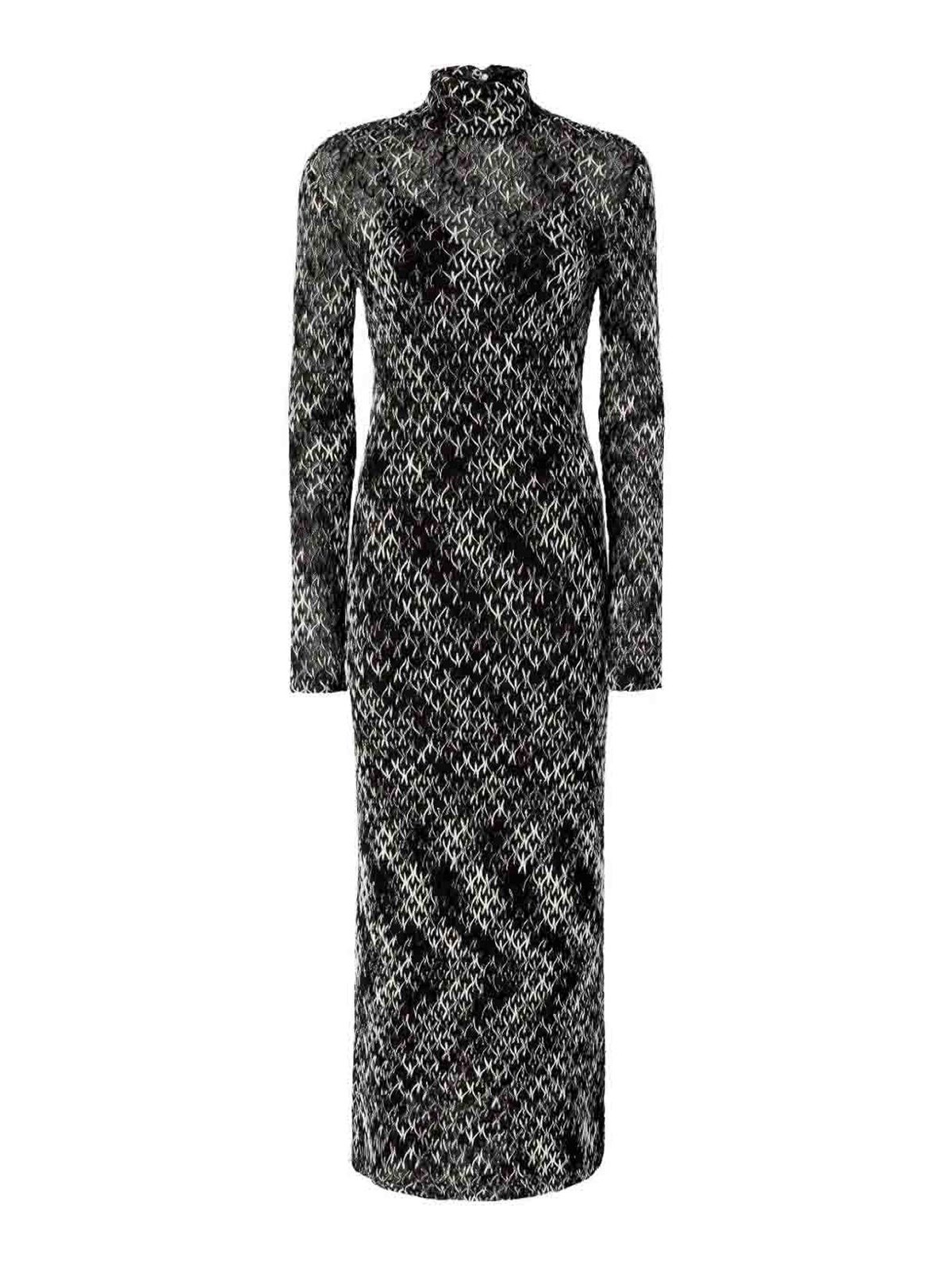 Missoni Midi Hall Collar Dress In Black