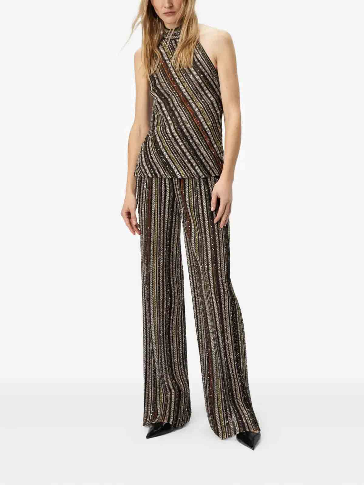 Missoni Halter Neck Top With Glitter And Sequins In Multi