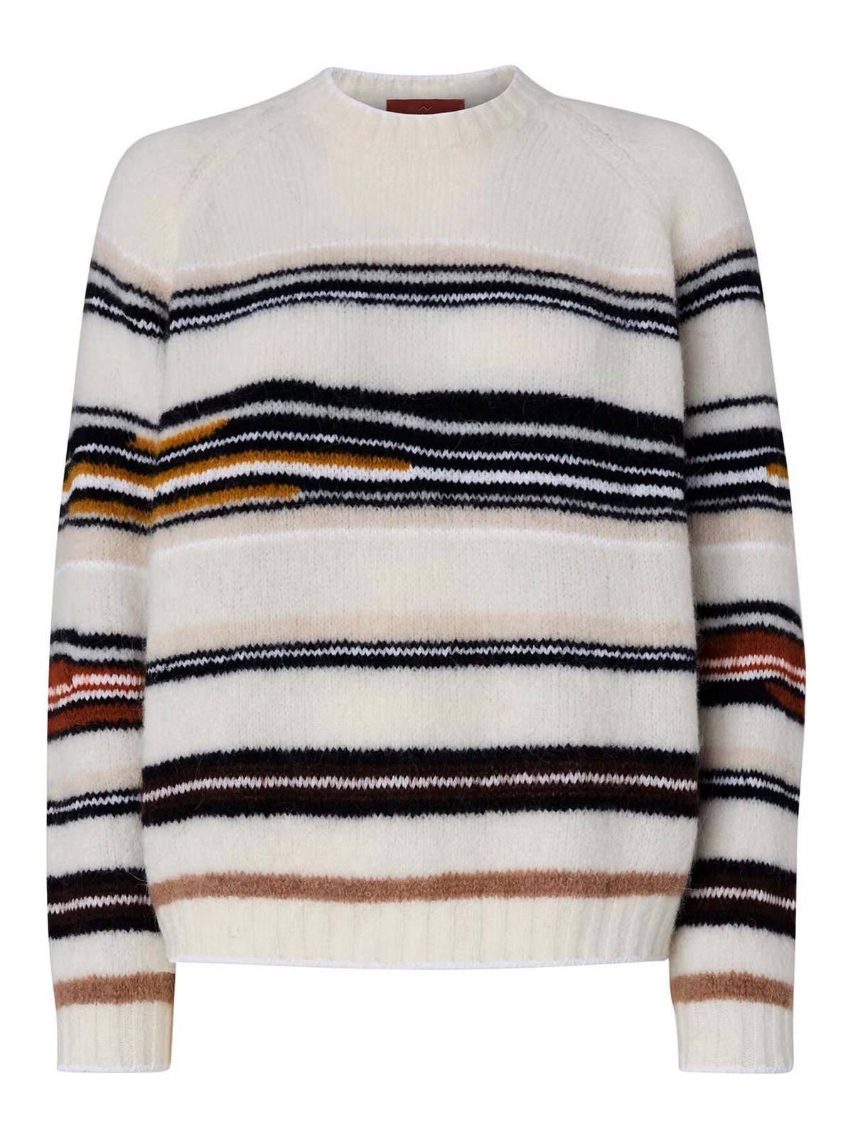 Missoni Stripes Intarsia Sweater Sweaters And Cardigans White In Multi