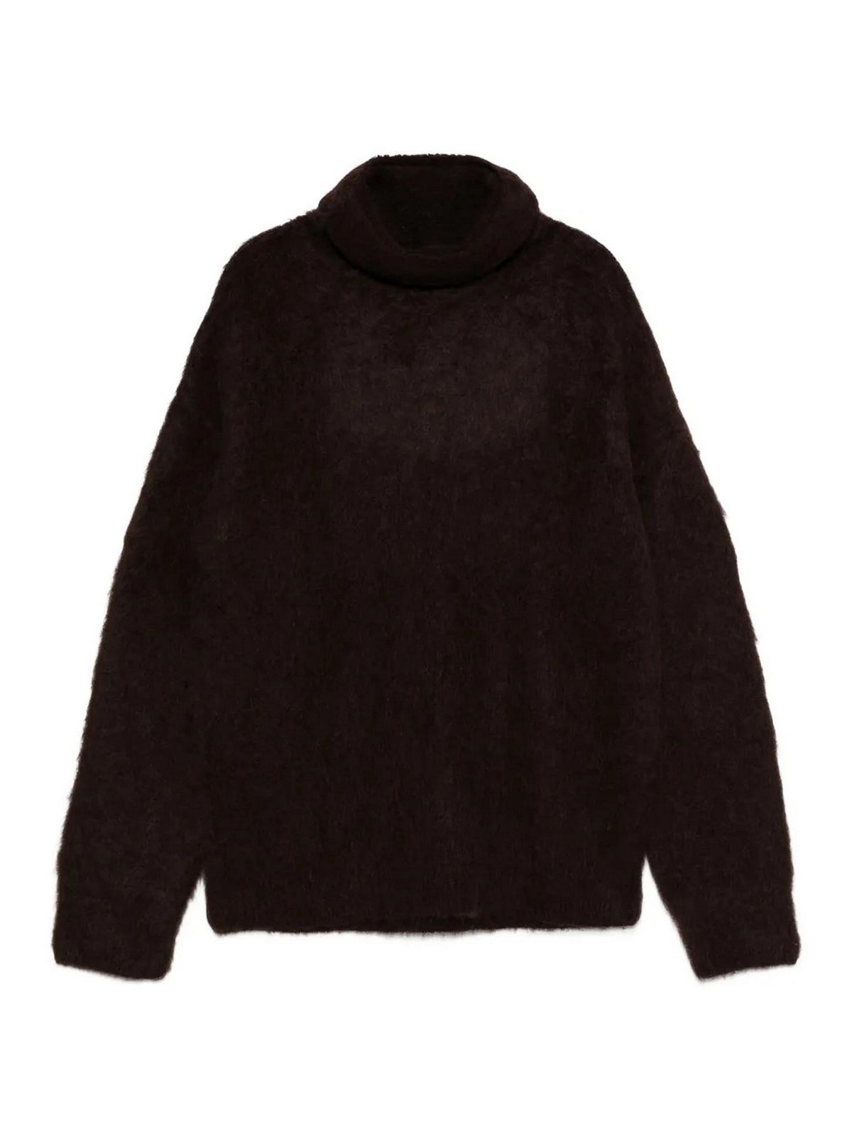 Uma Wang Brown Stretch Alpaca Blend Sweater In Brown