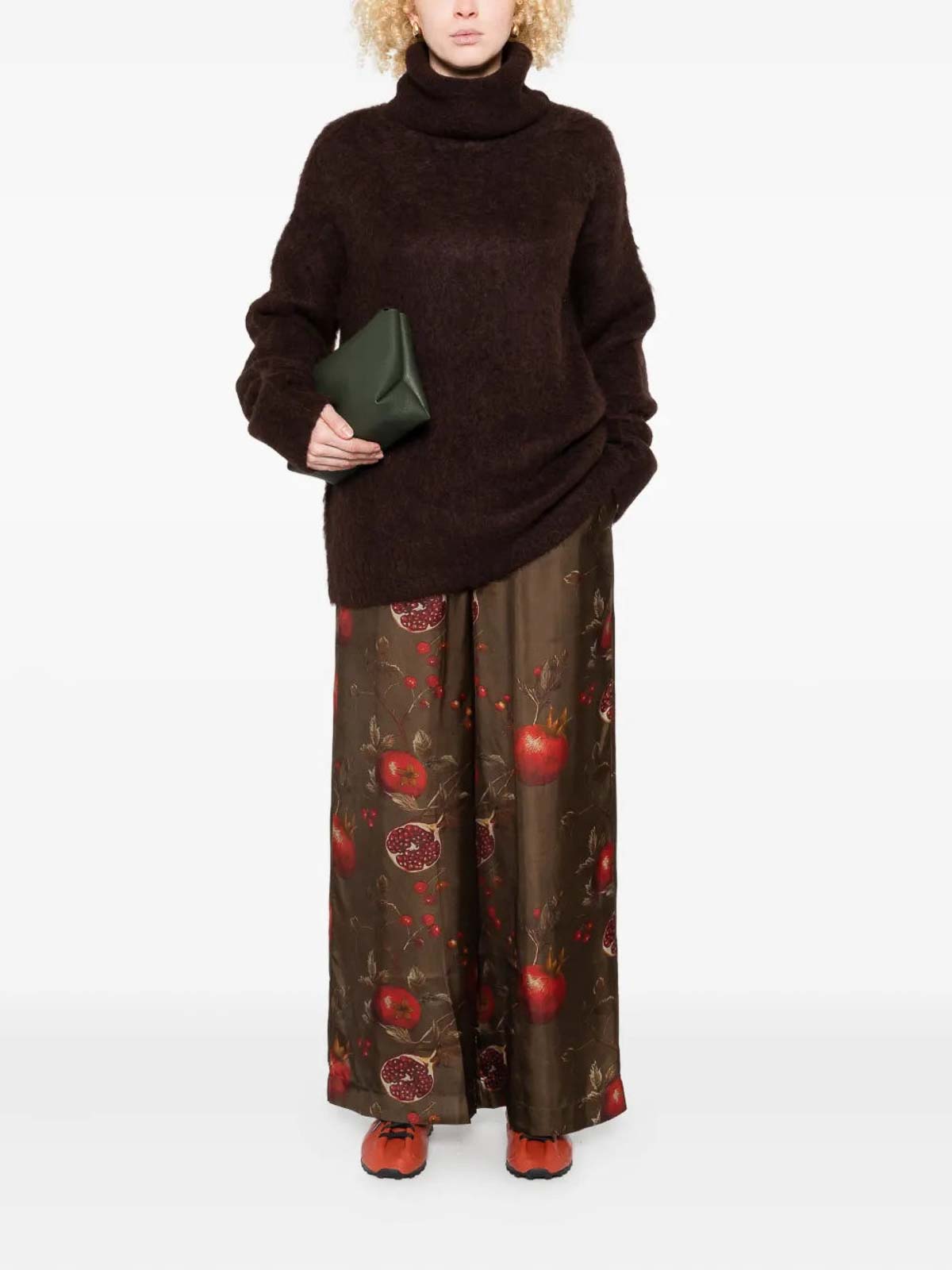 Uma Wang Brown Stretch Alpaca Blend Sweater In Brown